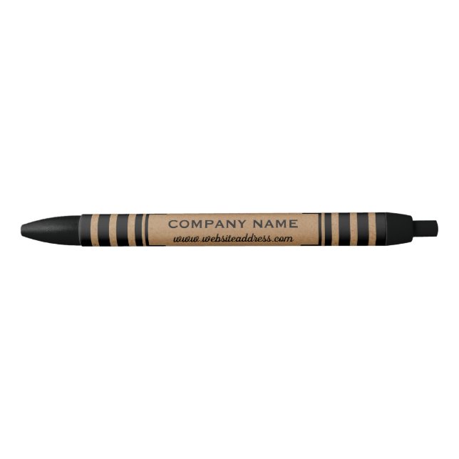 Vintage Striped Kraft Paper Company/Event Pen (Front)