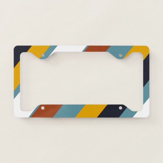 Vintage Striped  License Plate Frame (Front)