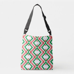 Vintage striped red and green  crossbody bag