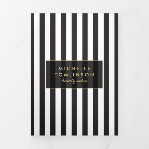 Vintage Striped Salon Brochure