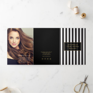 Vintage Striped Salon Brochure