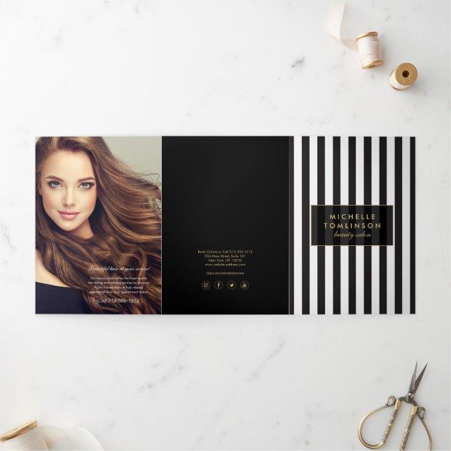 Vintage Striped Salon Brochure (Outside)