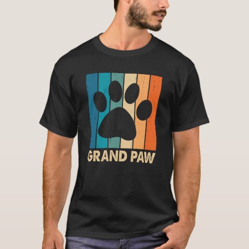 Vintage stripes distress grand paw dog lovers  T_Shirt