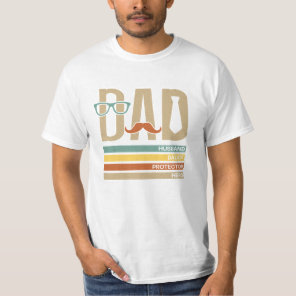 Vintage stripes husband daddy protector hero T-Shirt