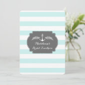 Vintage Stripes Nautical Bridal Lunch Invitations (Standing Front)
