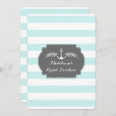 Vintage Stripes Nautical Bridal Lunch Invitations (Front/Back)