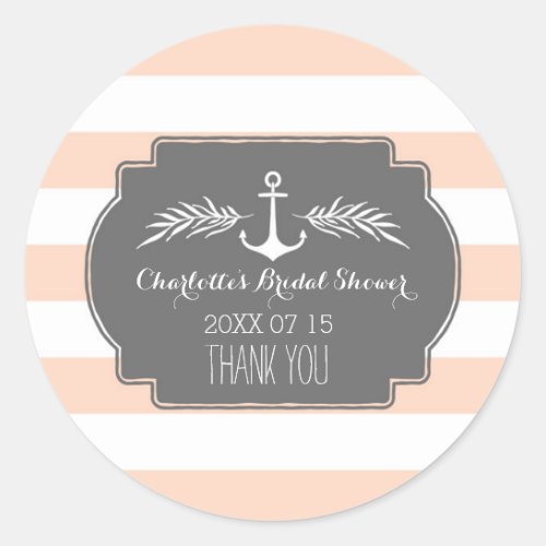 Vintage Stripes Nautical Bridal Shower Favor Tags