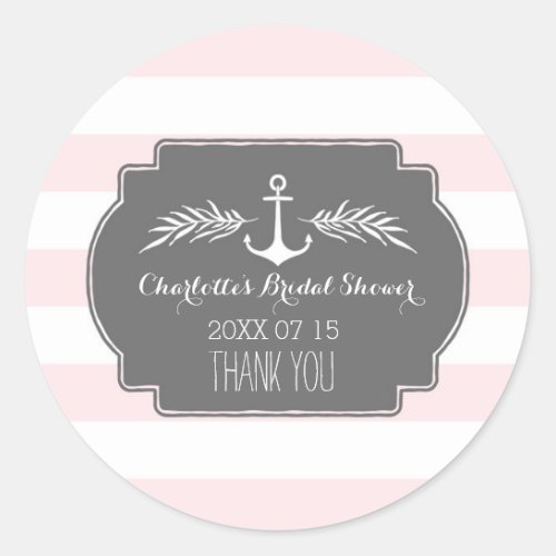 Vintage Stripes Nautical Bridal Shower Favor Tags