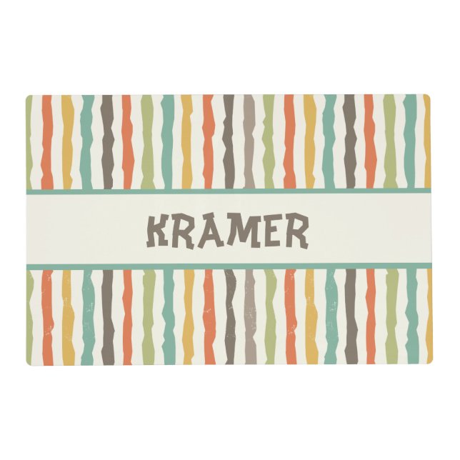 Vintage Stripes Pet Placemat (Front)