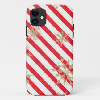 Vintage Stripes & Snowflakes iPhone 11 Case