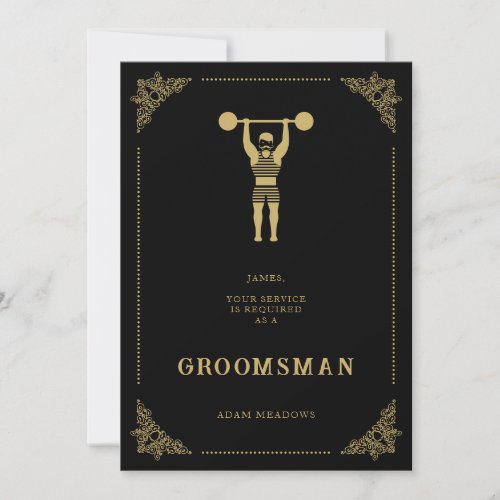 Vintage Strongman Golden Effect Groomsman