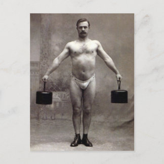 Vintage Strongman Postcard