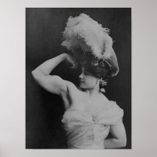 Vintage Strongwoman Charmion Flexing - 1897 Poster