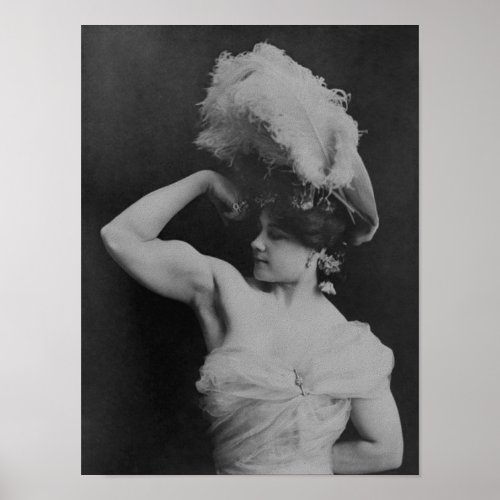 Vintage Strongwoman Charmion Flexing _ 1897 Poster