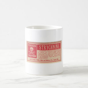 Vintage Strychnine Poison Drug Store Label Mug