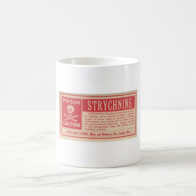 Vintage Strychnine Poison Drug Store Label Mug (Center)