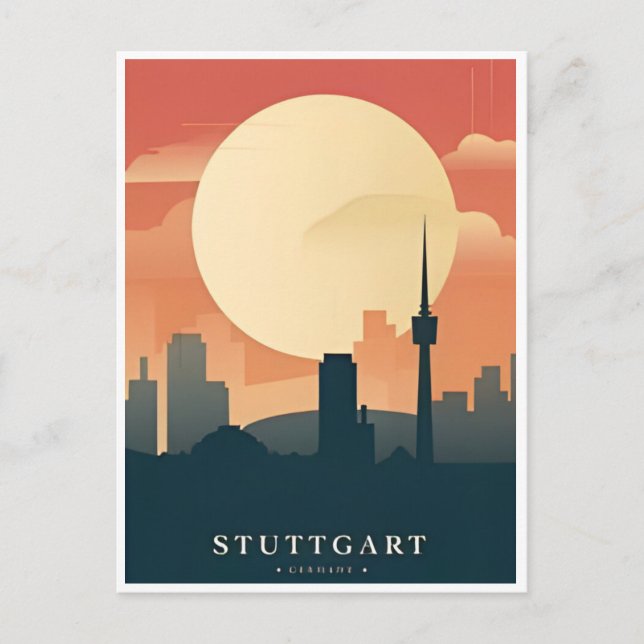 vintage Stuttgart Germany Travel allemagne Postcard (Front)