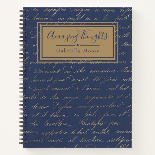 Vintage Styl Typography Amazing Thoughts Journal