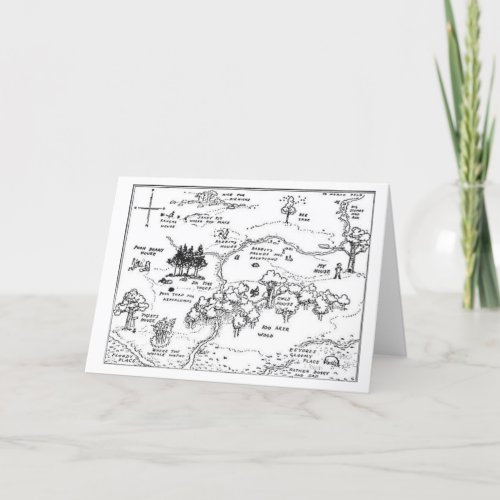 Vintage Style 100 Acre Woods Map Thank You Card