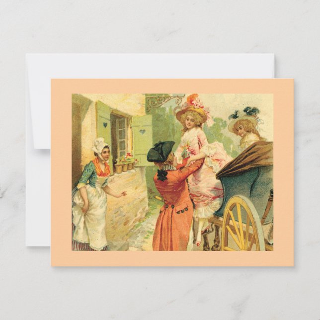 Vintage Style 18th Century Card Party Invitation (Front)