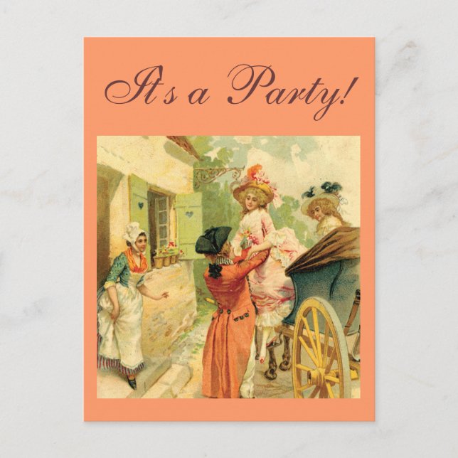 Vintage Style 18th Century Carriage Postcard (Front)