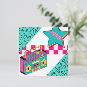 Vintage Style 1990 Stereo Invitation