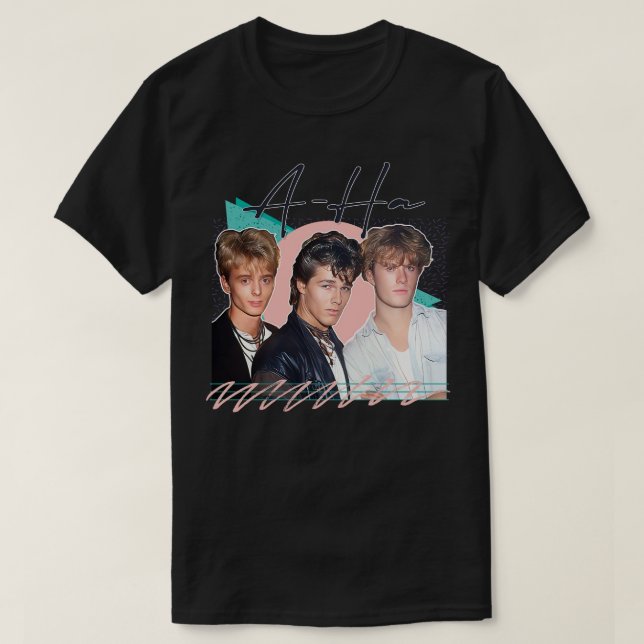 Vintage Style 80s AHa Design 1 T-Shirt (Design Front)