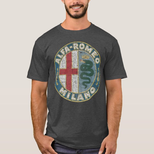 VINTAGE STYLE Alfa Romeo Milano T-Shirt (Front)