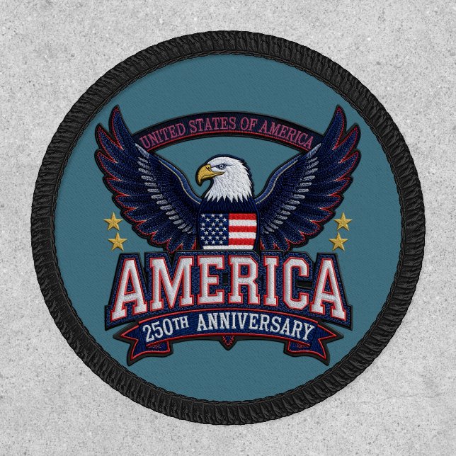Vintage Style American 250th - Patriotic Eagle Patch (Front)