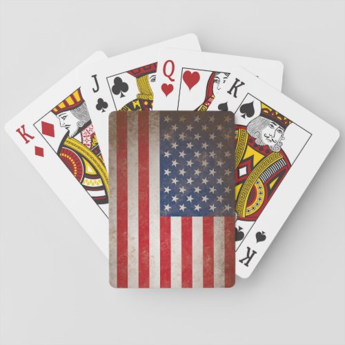 Vintage Style American Flag Antiqued Playing Cards