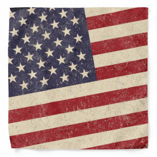 Vintage Style American Flag Grunge Look Bandana