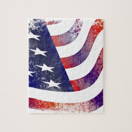 Vintage Style American Flag Jigsaw Puzzle
