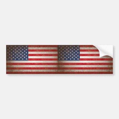 Vintage Style American Flag Patriotic Design Bumper Sticker