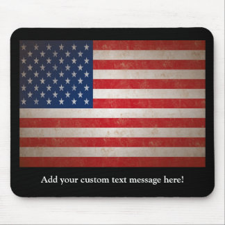 Vintage Style American Flag Patriotic Design Mouse Pad