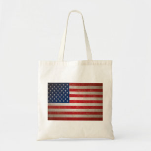Vintage Style American Flag Patriotic Design Tote Bag