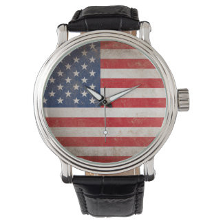 Vintage Style American Flag Patriotic Watch