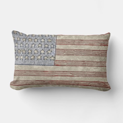 Vintage Style American Flag Pillow