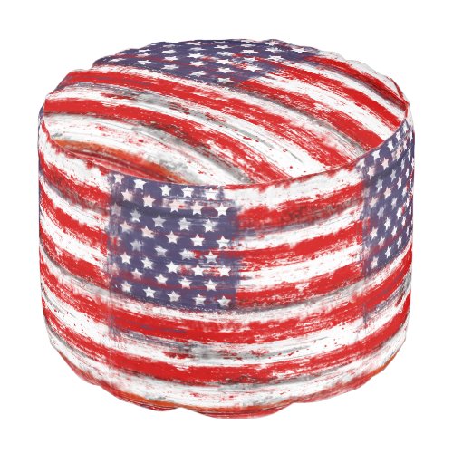 vintage style american flag pouf