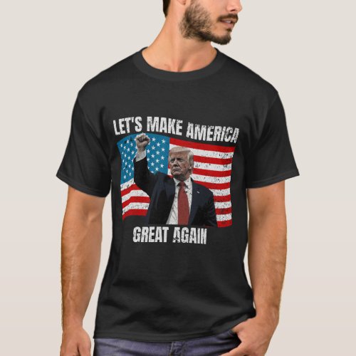 Vintage style American flag T_shirt 