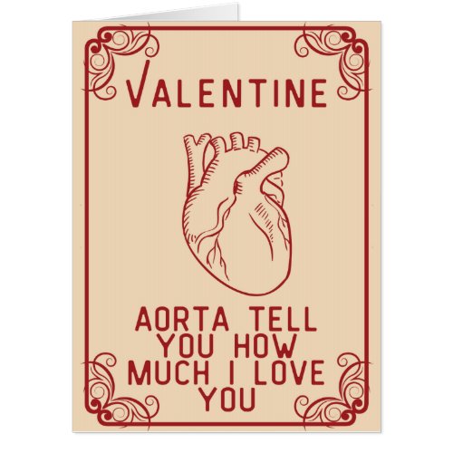 Vintage Style Anatomical Heart Giant Valentine Card