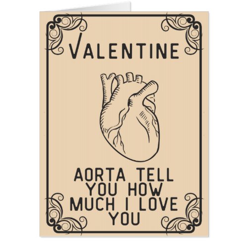 Vintage Style Anatomical Heart Valentine Giant Card