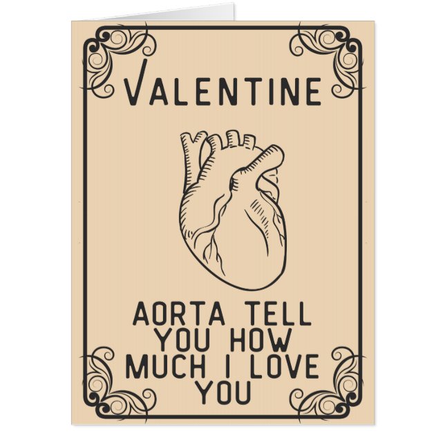 Vintage Style Anatomical Heart Valentine Giant Card (Front)