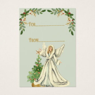 Vintage Style Angel Christmas Gift Tag