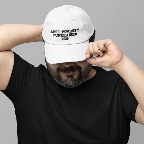 Vintage_Style Anti_Poverty Fundraiser  Embroidered Baseball Cap