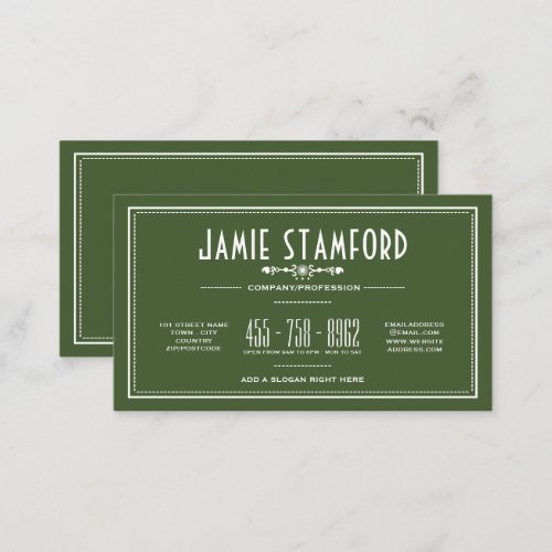 Vintage Style Any Color Retro Business Card