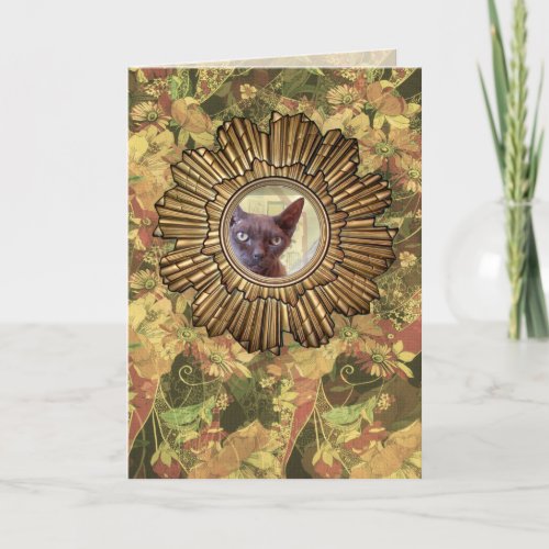 Vintage Style Art Deco Devon Rex Cat Card