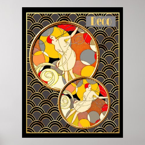 Vintage Style Art Deco Para Todos Lady Poster