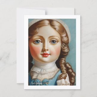 Vintage Style Art Doll Postcard