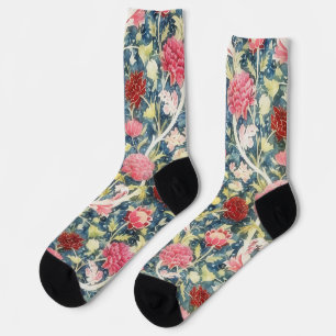 Vintage Style Art Floral Flowers Socks