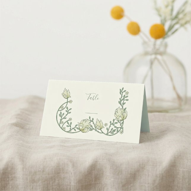 Vintage style art nouveau number place card (Vintage style art nouveau number place card)